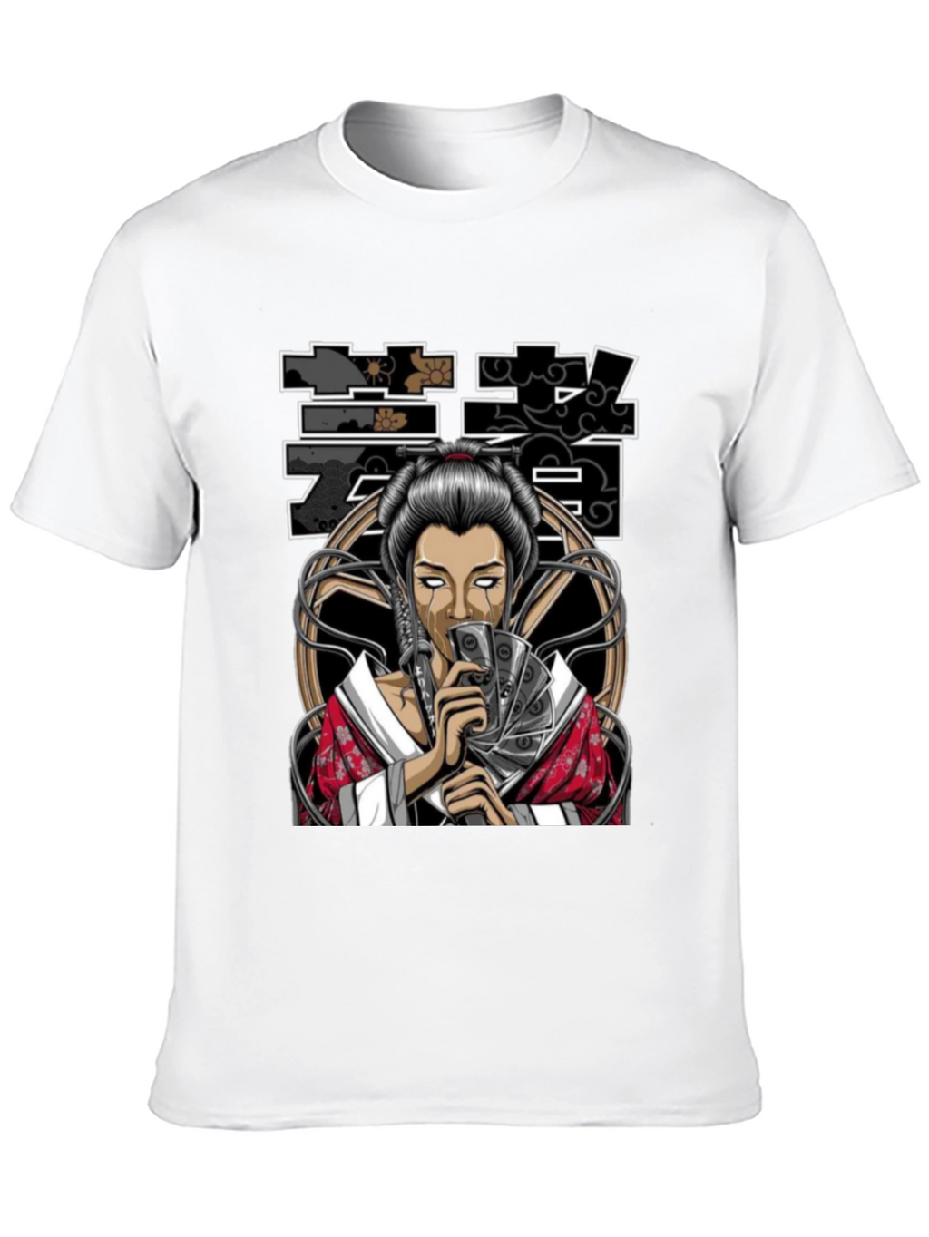 Geisha Art Black T-Shirt