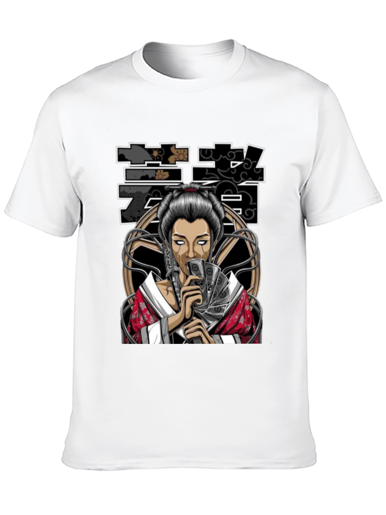 Geisha Art Black T-Shirt