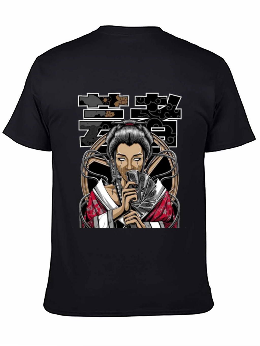 Geisha Art Black T-Shirt