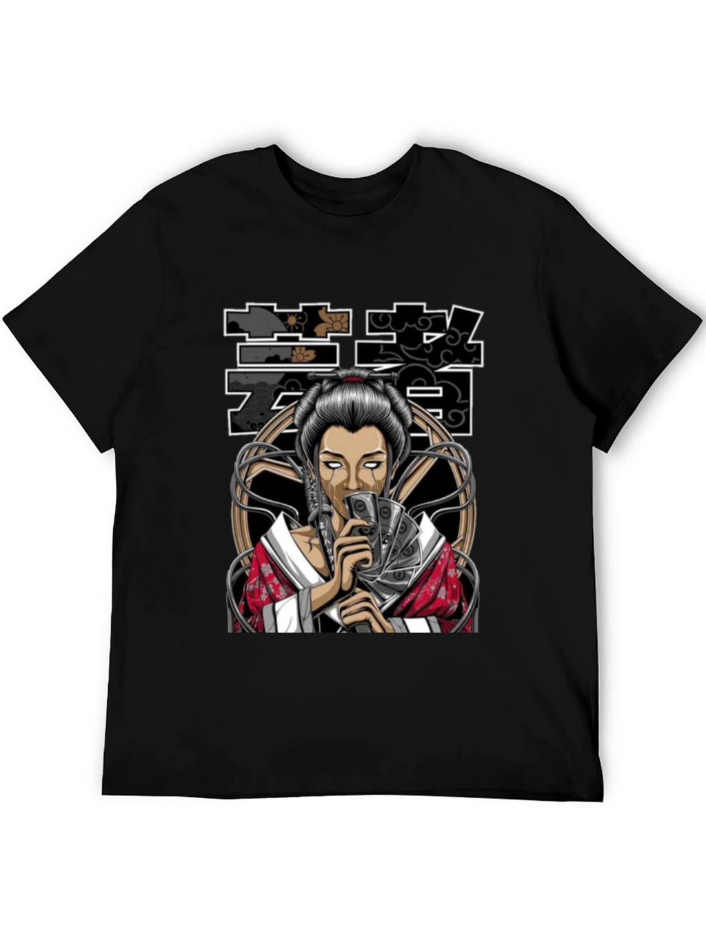 Geisha Art Black T-Shirt