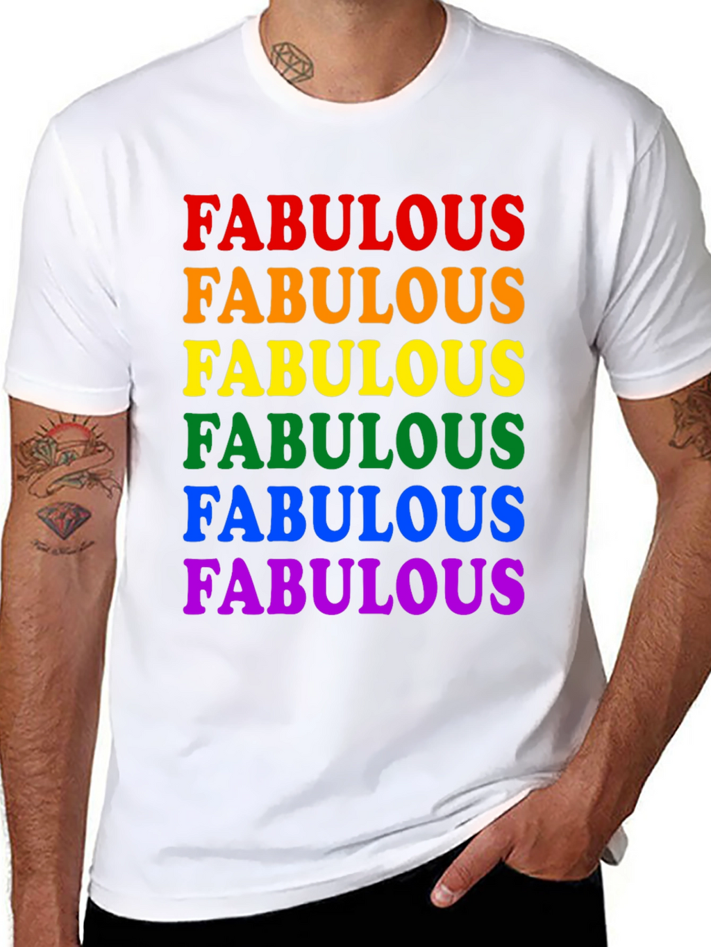 Fabulous Pride Rainbow T-Shirt - Black