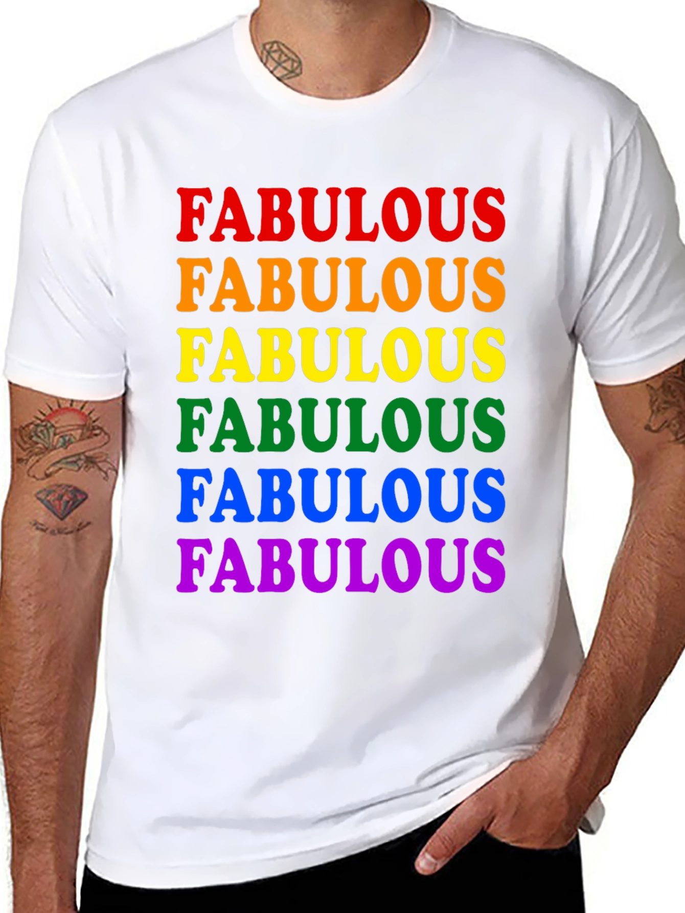 Fabulous Pride Rainbow T-Shirt - Black