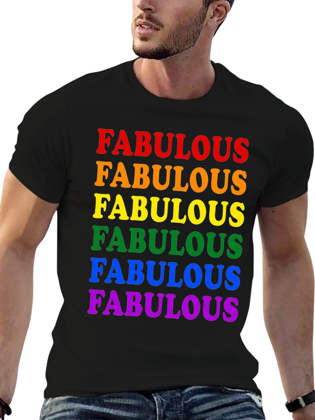 Fabulous Pride Rainbow T-Shirt - Black