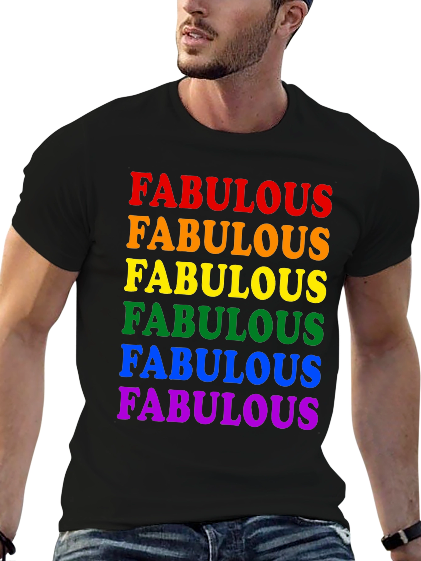 Fabulous Pride Rainbow T-Shirt - Black