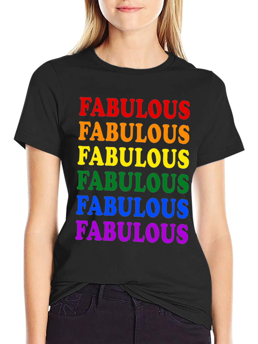 Fabulous Pride Rainbow T-Shirt - Black