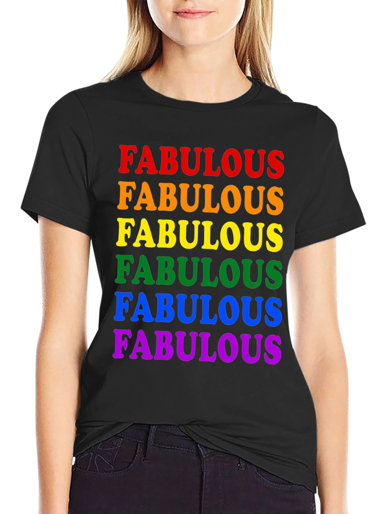 Fabulous Pride Rainbow T-Shirt - Black