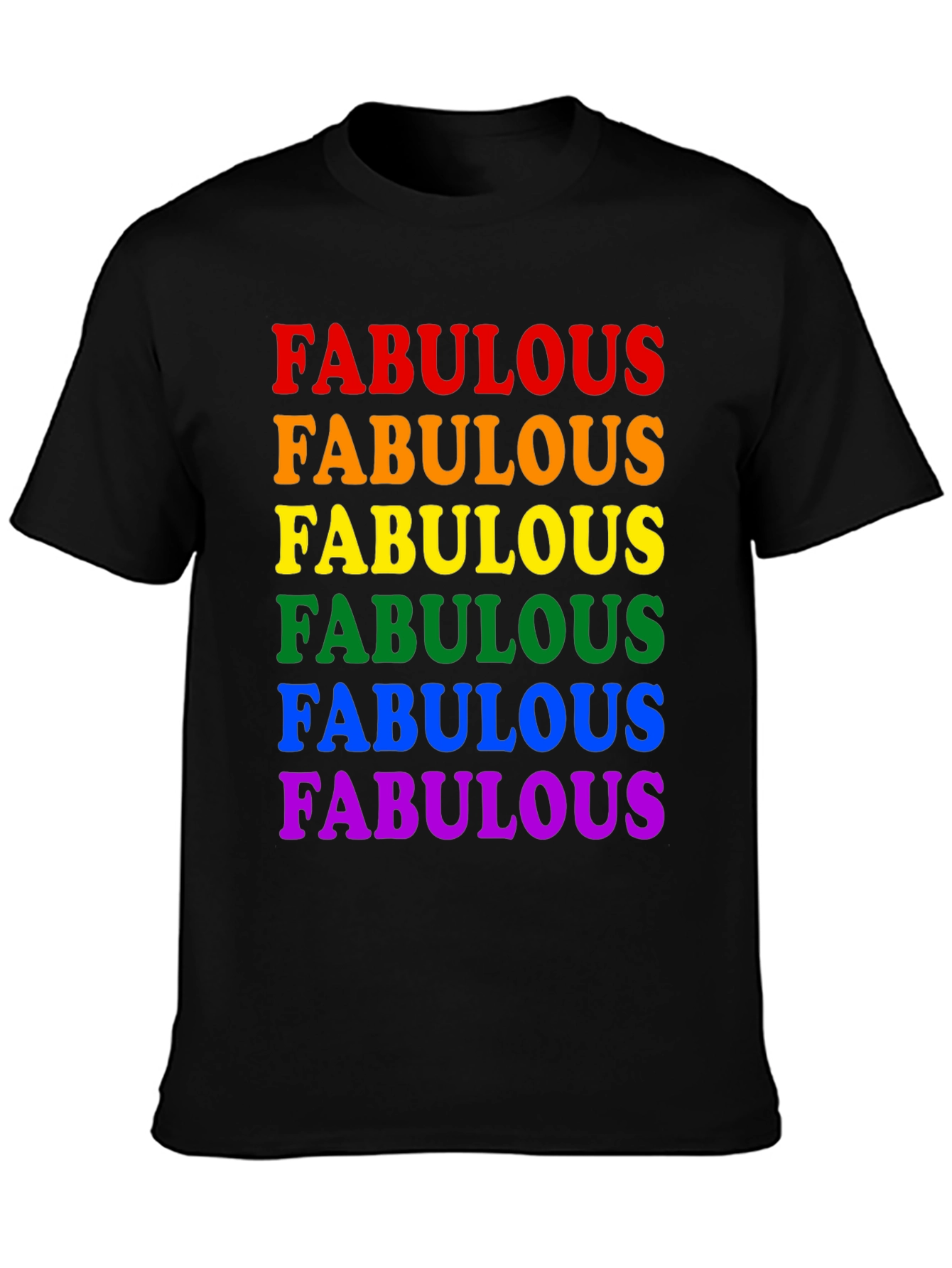 Fabulous Pride Rainbow T-Shirt - Black