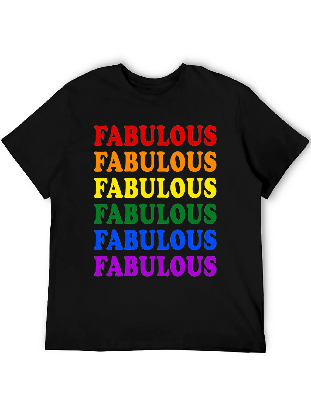 Fabulous Pride Rainbow T-Shirt - Black
