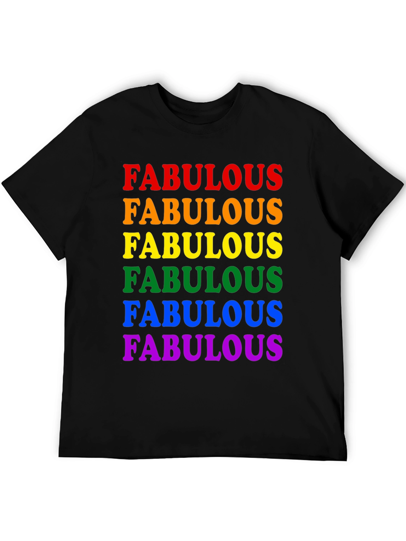 Fabulous Pride Rainbow T-Shirt - Black