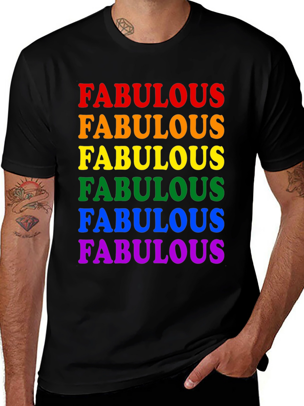 Fabulous Pride Rainbow T-Shirt - Black