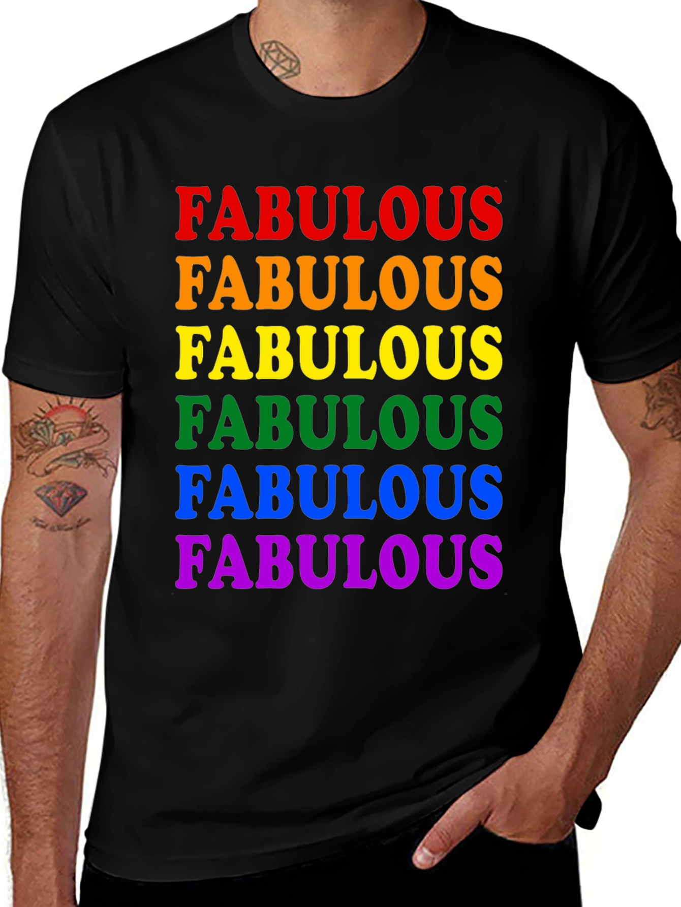 Fabulous Pride Rainbow T-Shirt - Black
