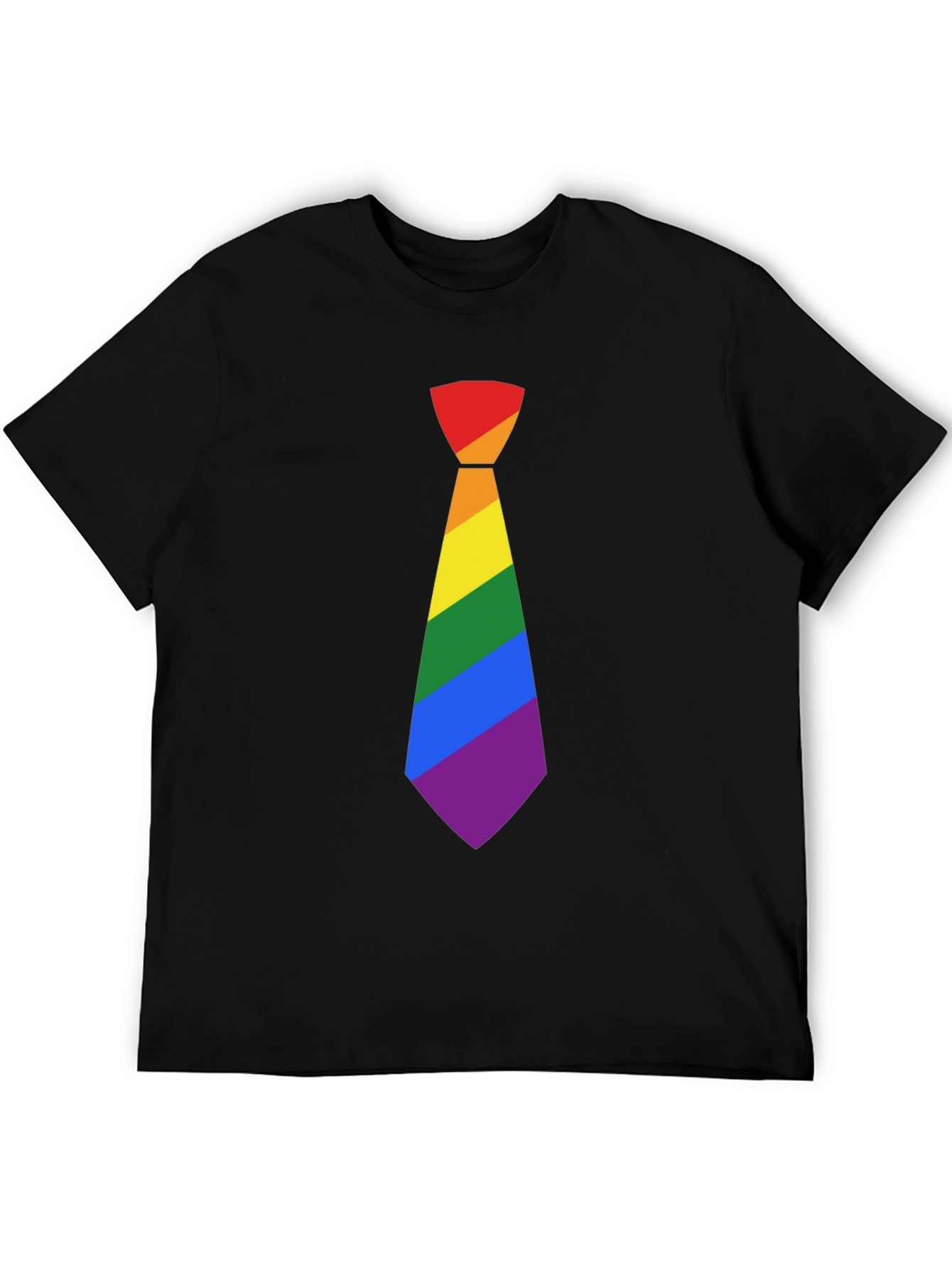 LGBT Pride Rainbow Tie Black T-Shirt