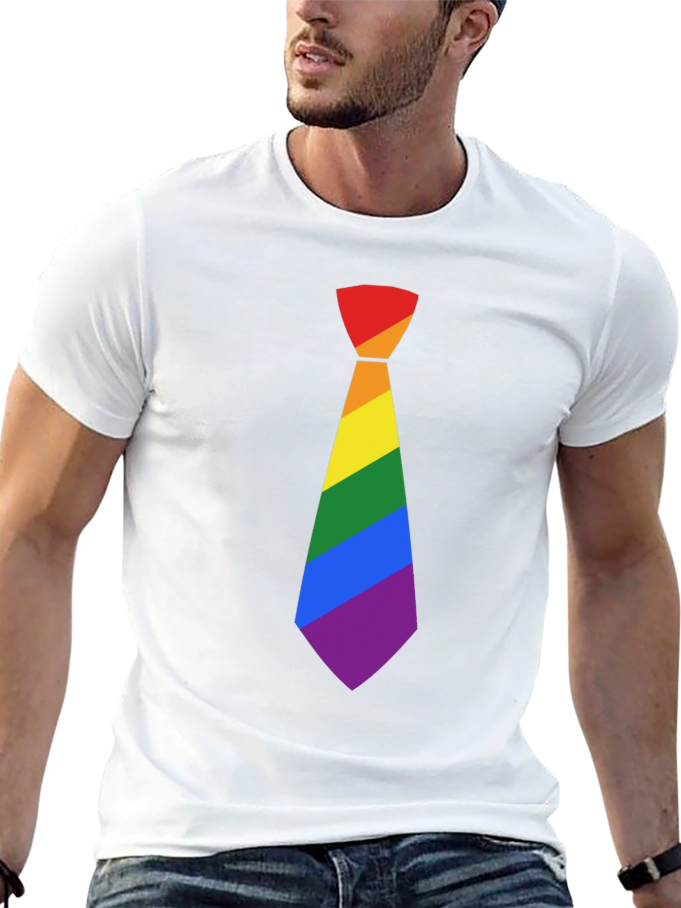LGBT Pride Rainbow Tie Black T-Shirt