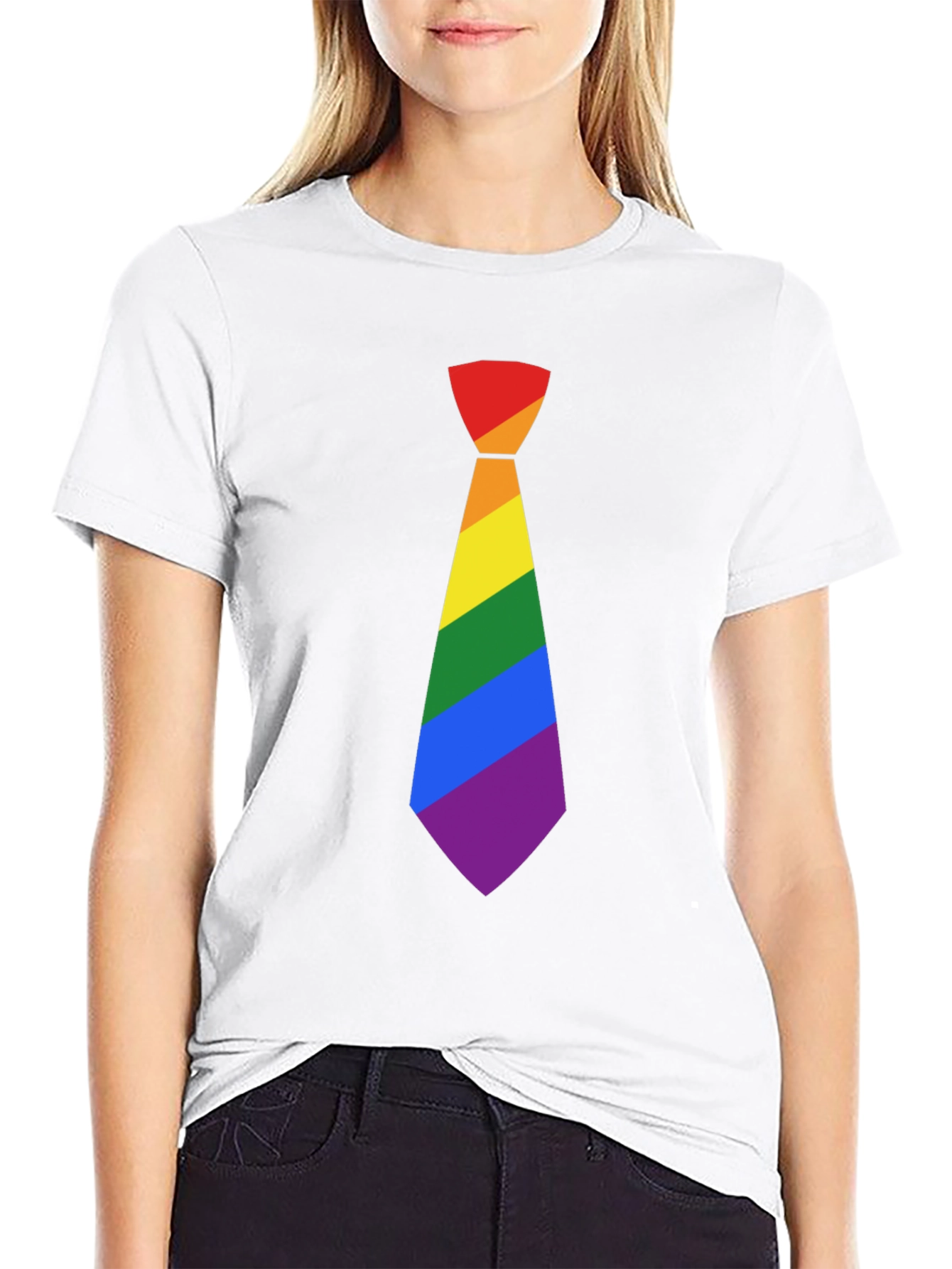 LGBT Pride Rainbow Tie Black T-Shirt