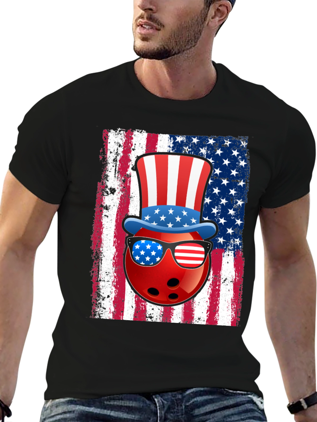Patriotic Bowling Ball T-Shirt: Stars & Stripes