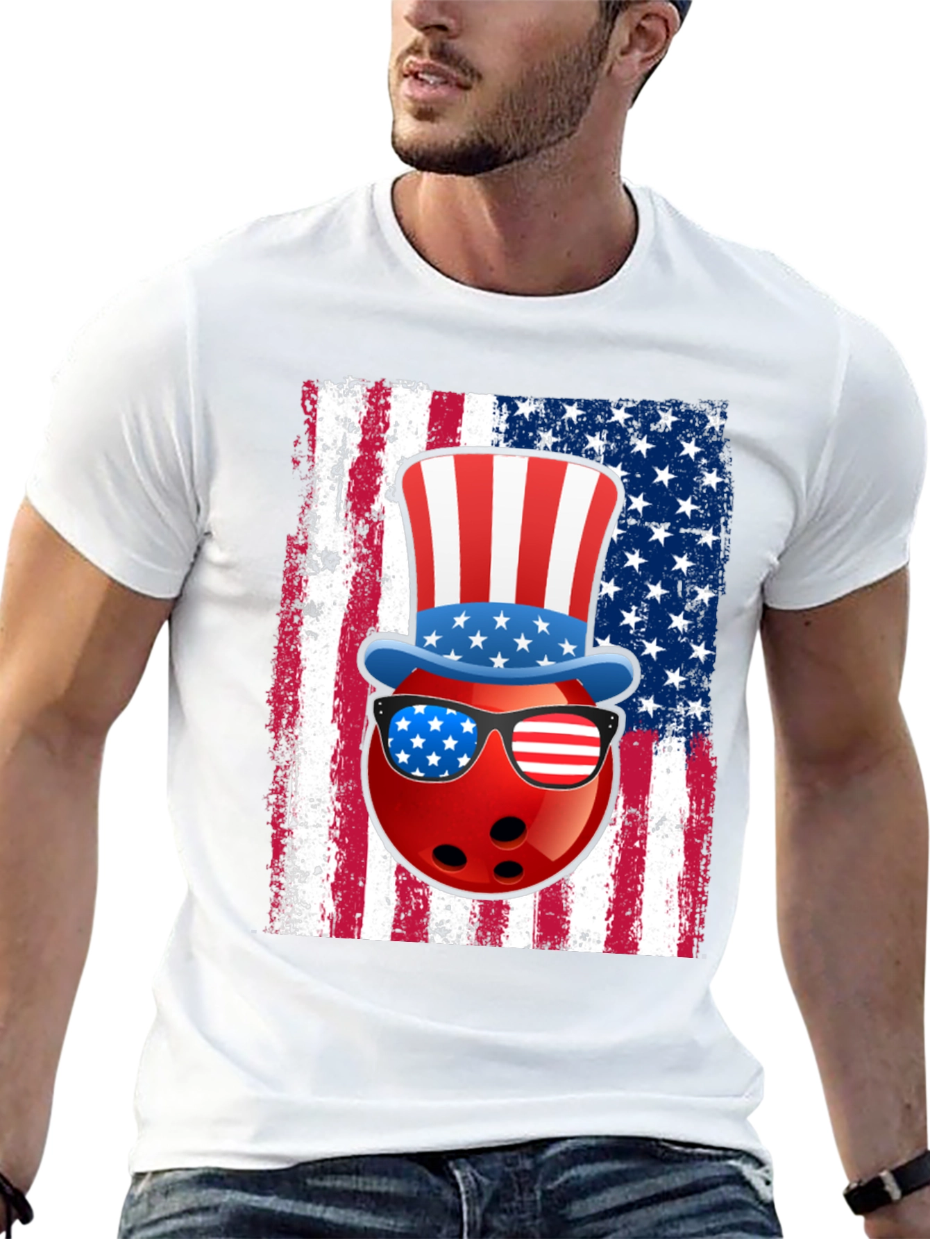 Patriotic Bowling Ball T-Shirt: Stars & Stripes
