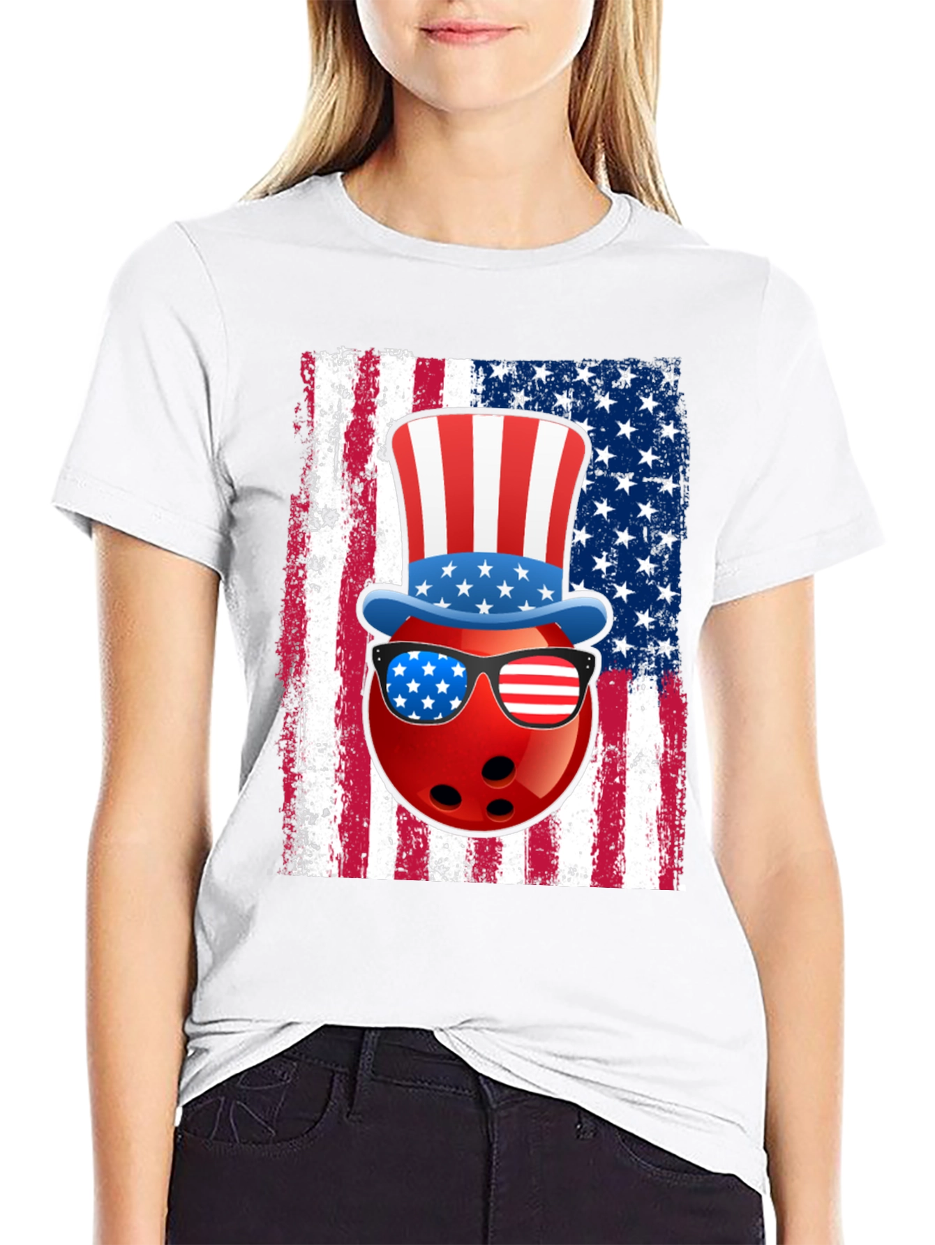 Patriotic Bowling Ball T-Shirt: Stars & Stripes
