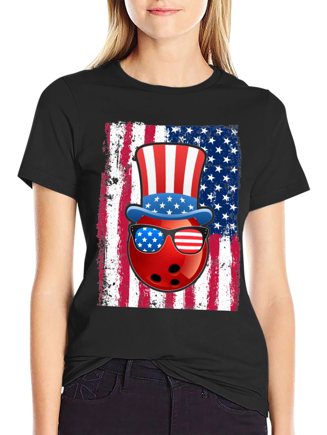 Patriotic Bowling Ball T-Shirt: Stars & Stripes