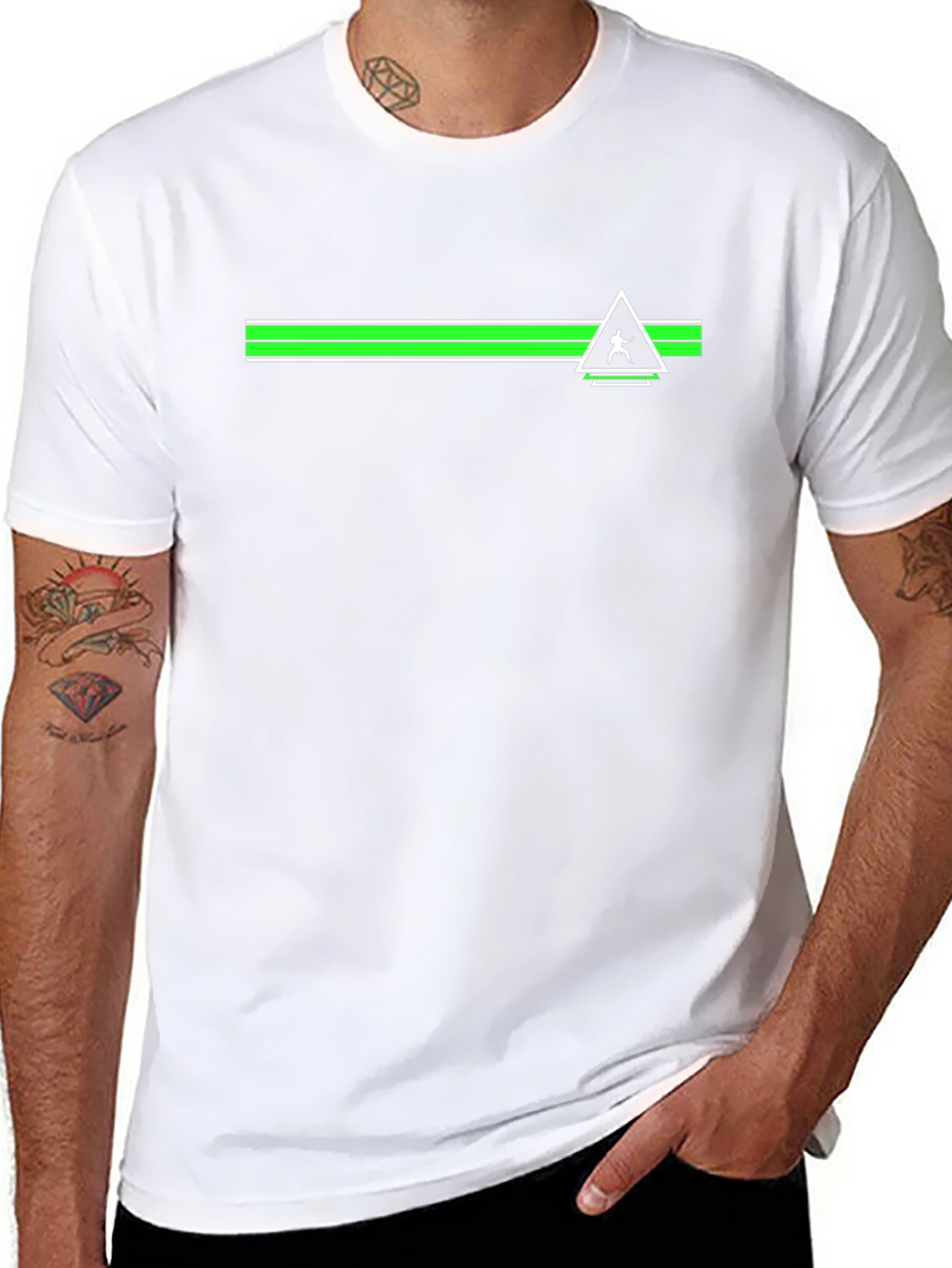 Minimalist Triangle Logo Graphic Tee - Black