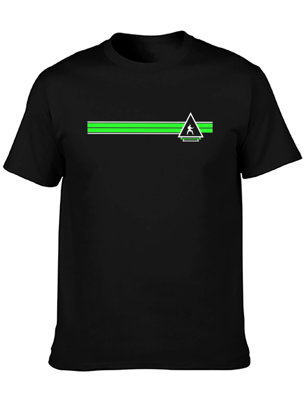 Minimalist Triangle Logo Graphic Tee - Black