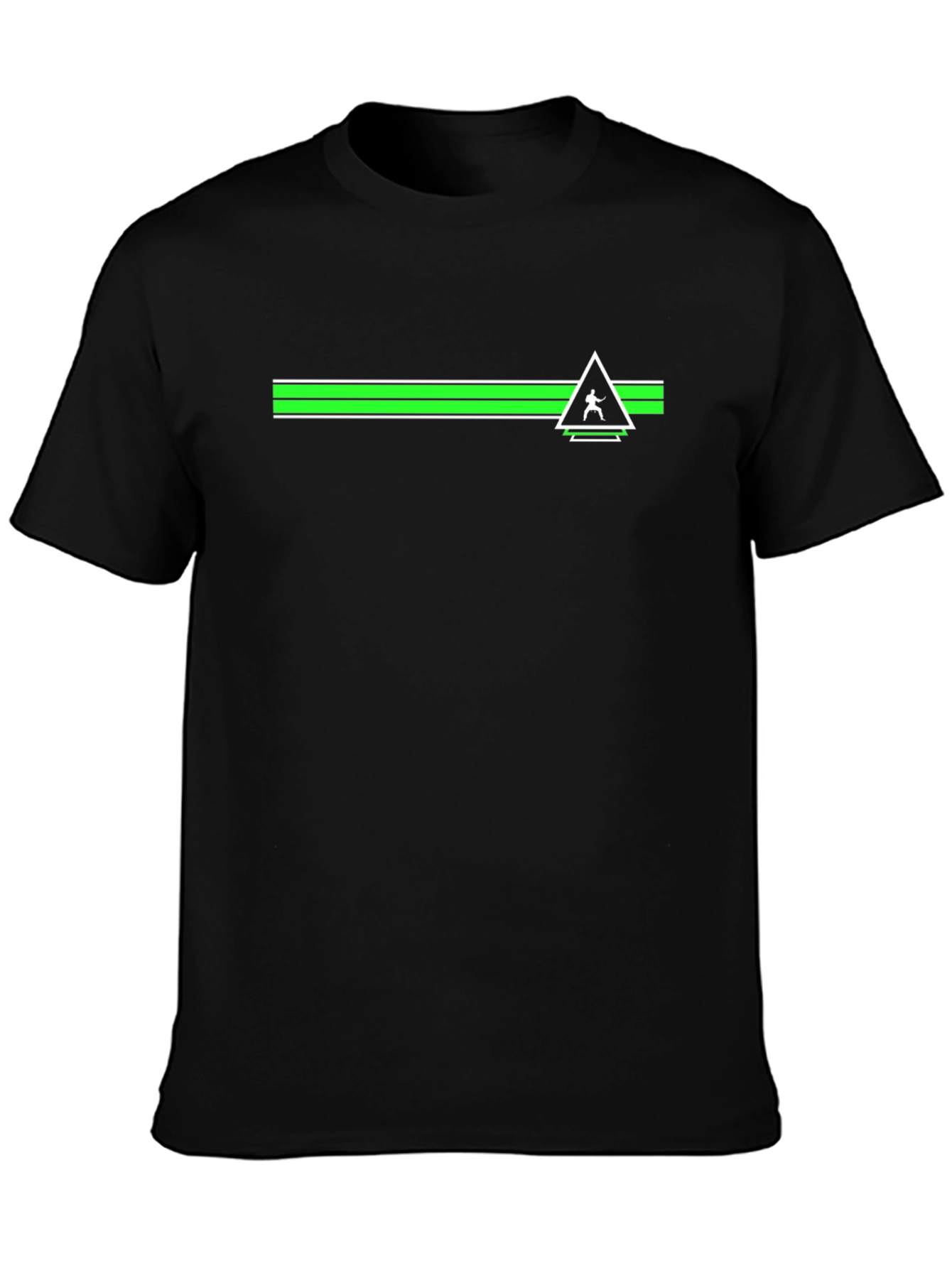 Minimalist Triangle Logo Graphic Tee - Black