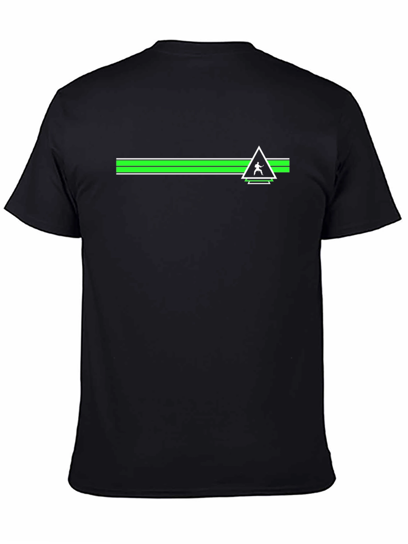 Minimalist Triangle Logo Graphic Tee - Black