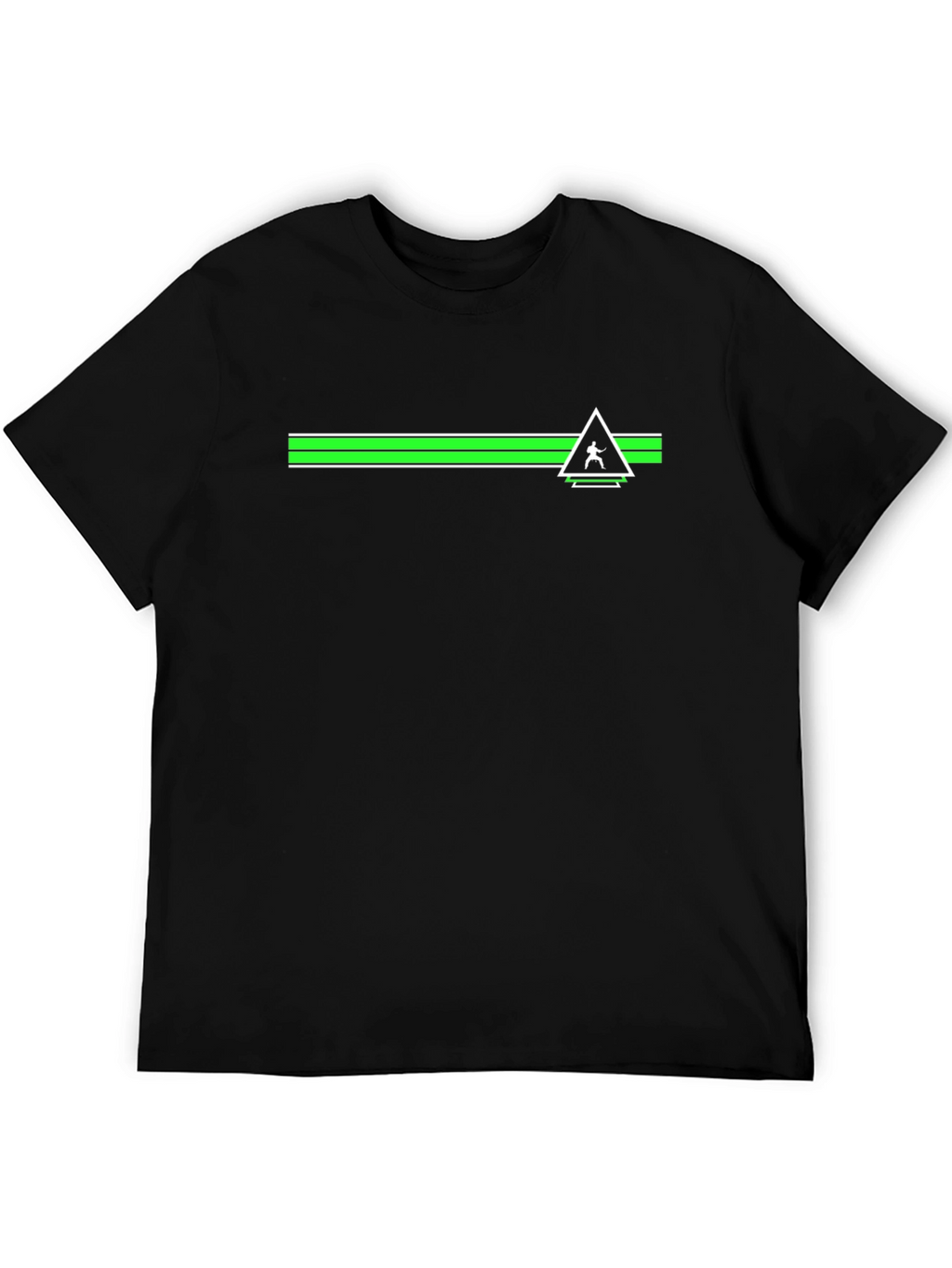 Minimalist Triangle Logo Graphic Tee - Black