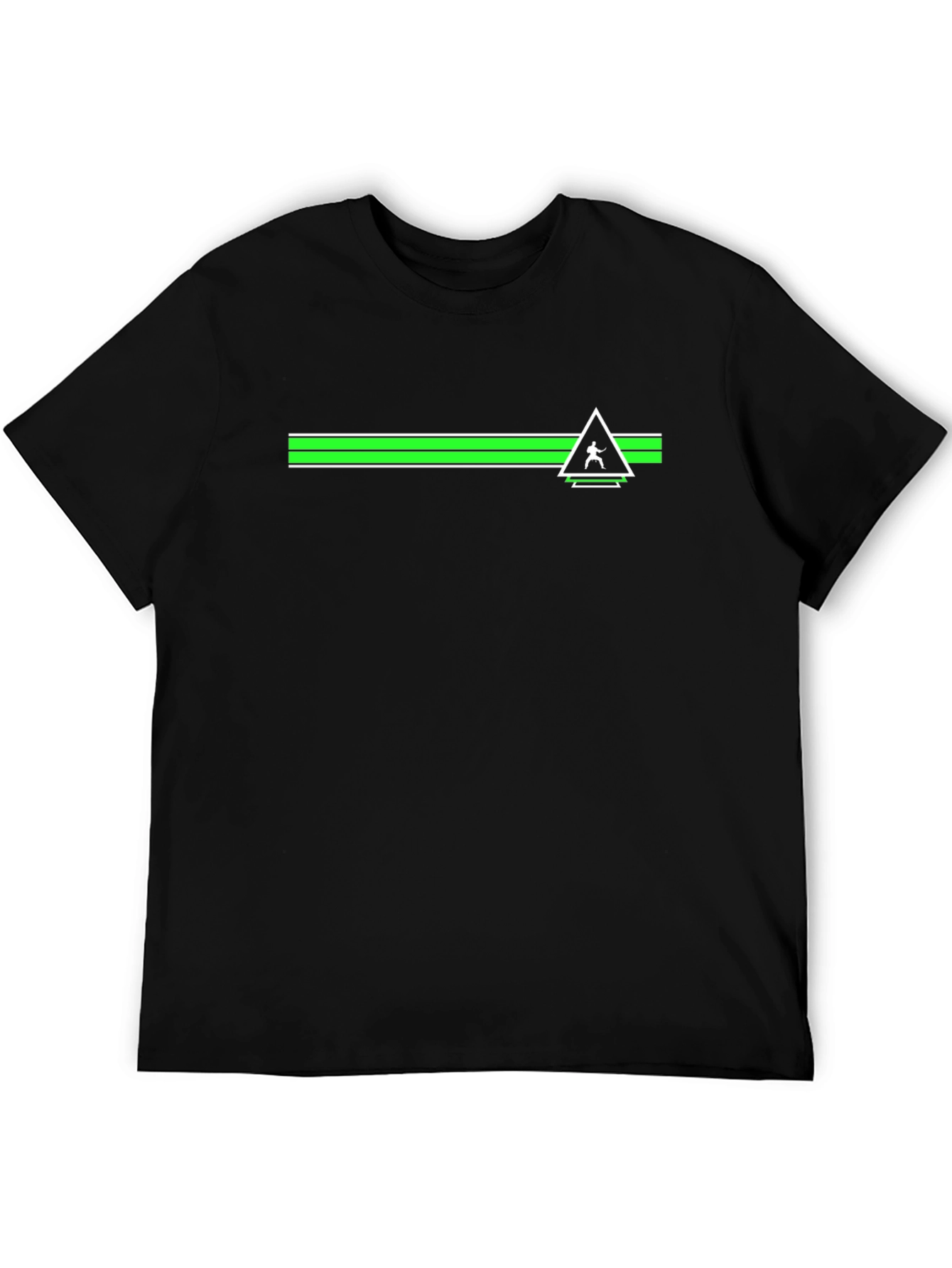 Minimalist Triangle Logo Graphic Tee - Black