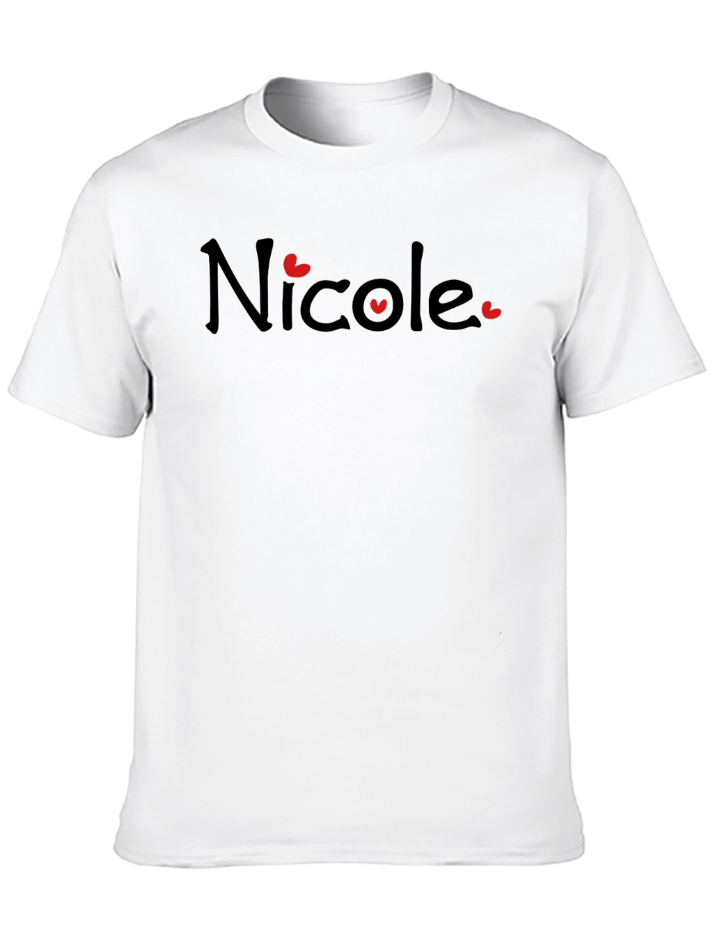 Nicole Name Heart Graphic Black T-Shirt