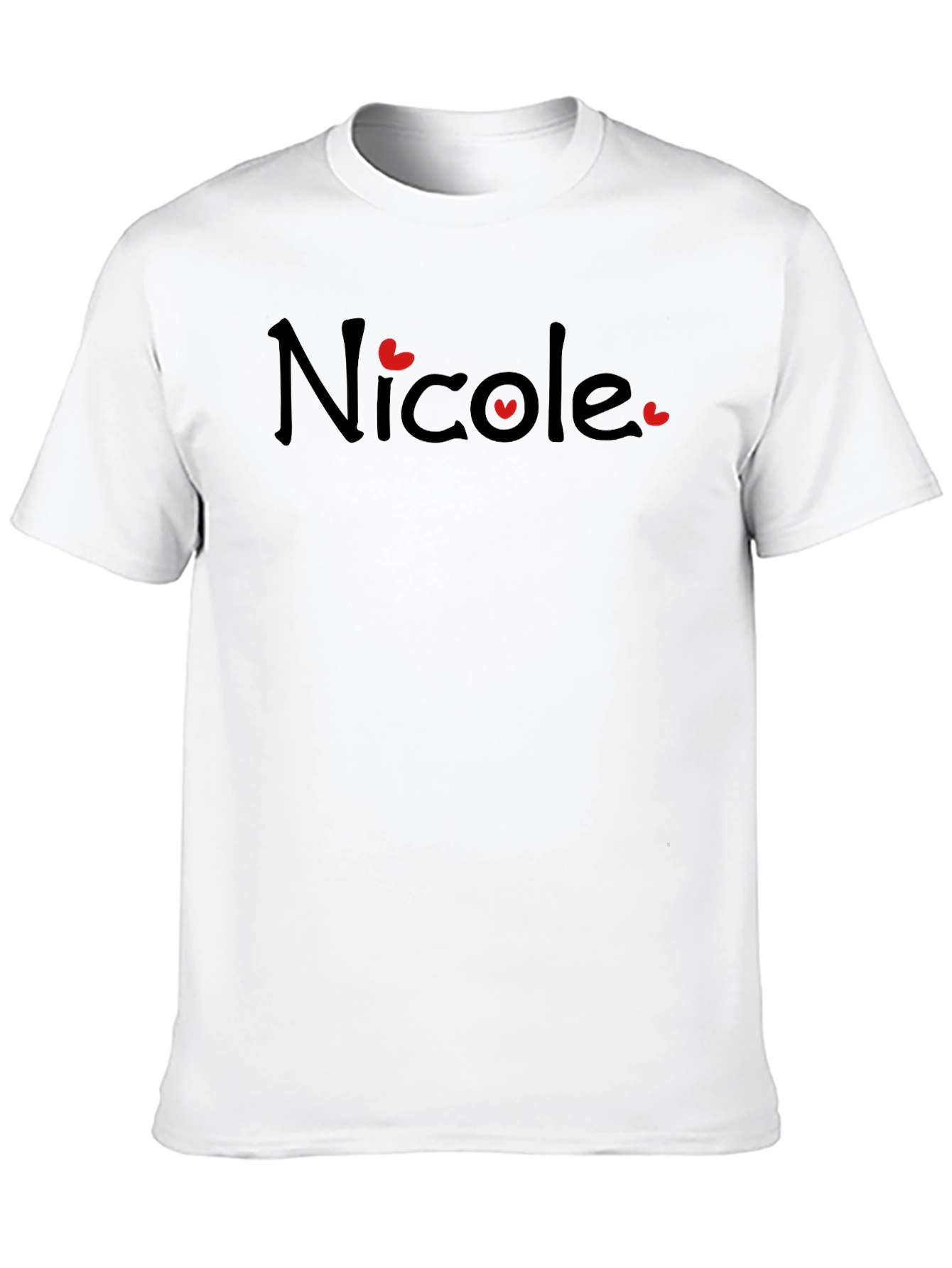 Nicole Name Heart Graphic Black T-Shirt