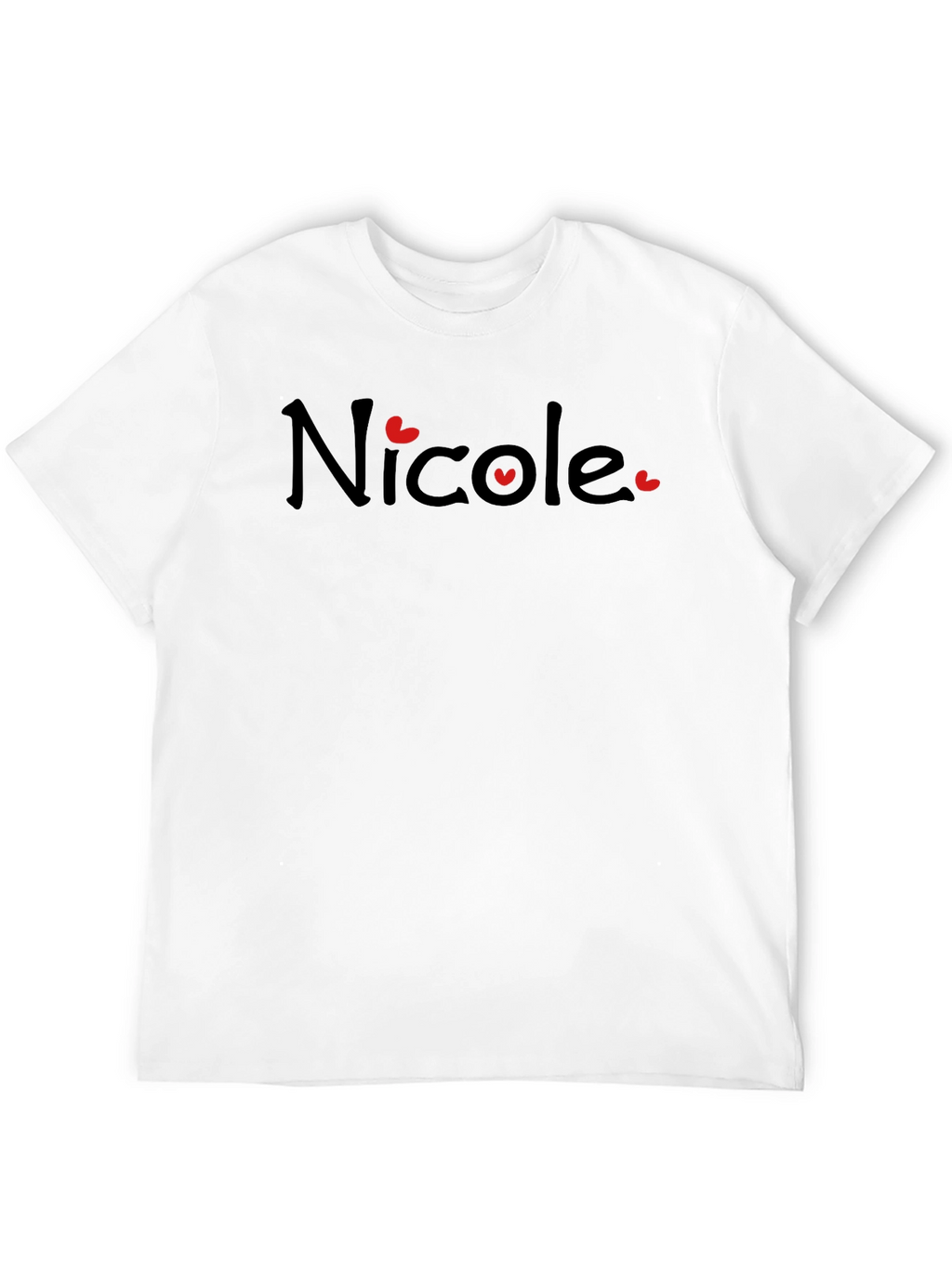 Nicole Name Heart Graphic Black T-Shirt