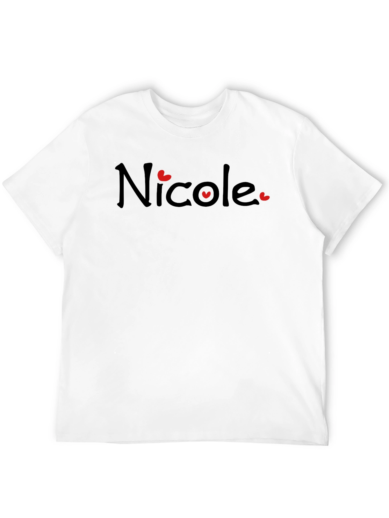 Nicole Name Heart Graphic Black T-Shirt