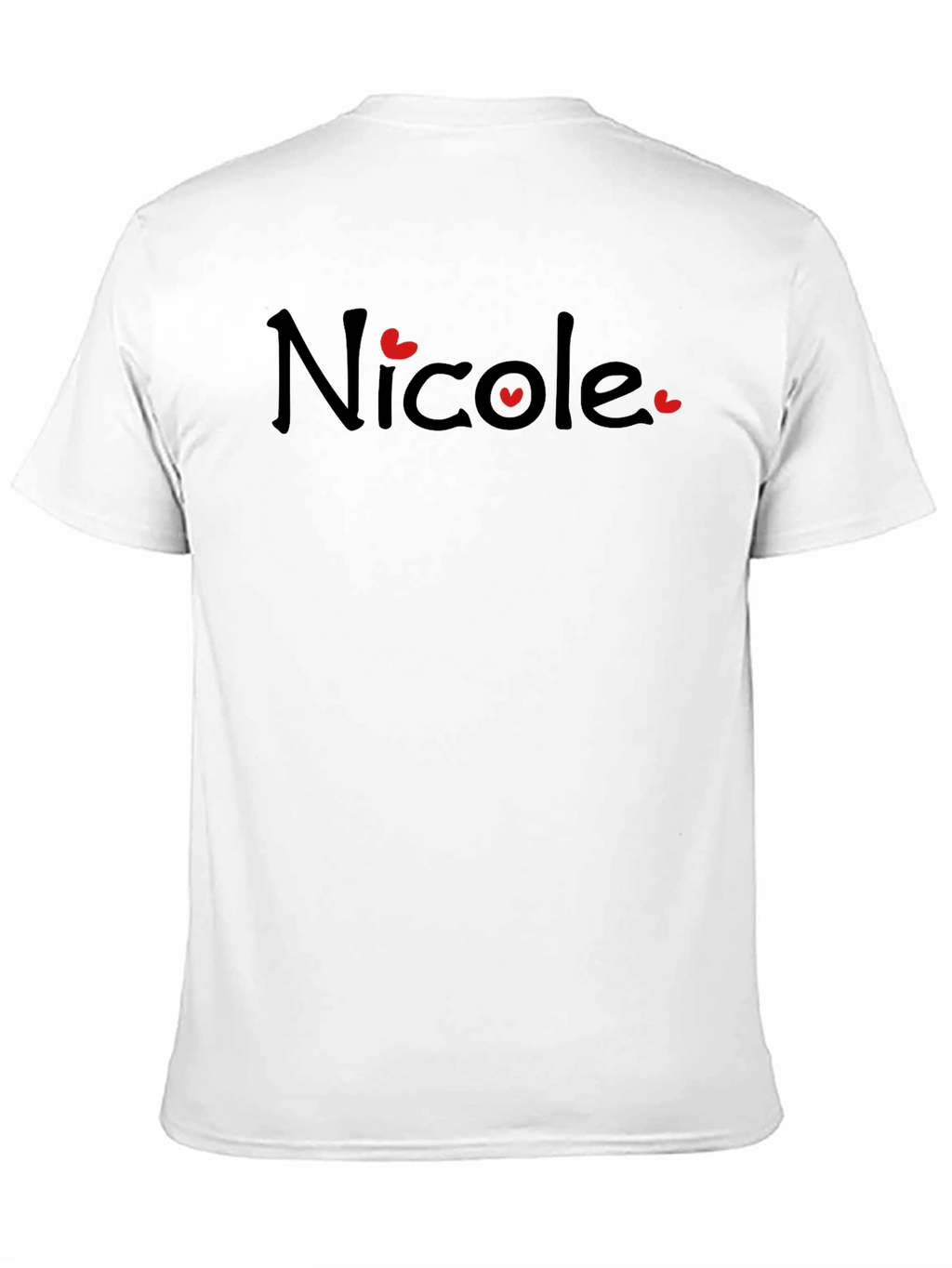 Nicole Name Heart Graphic Black T-Shirt