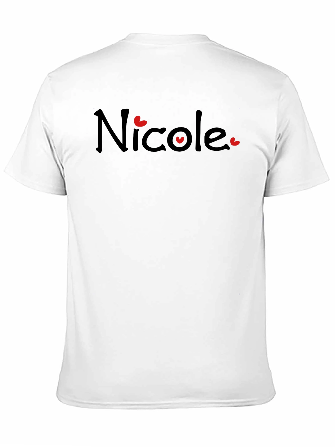 Nicole Name Heart Graphic Black T-Shirt