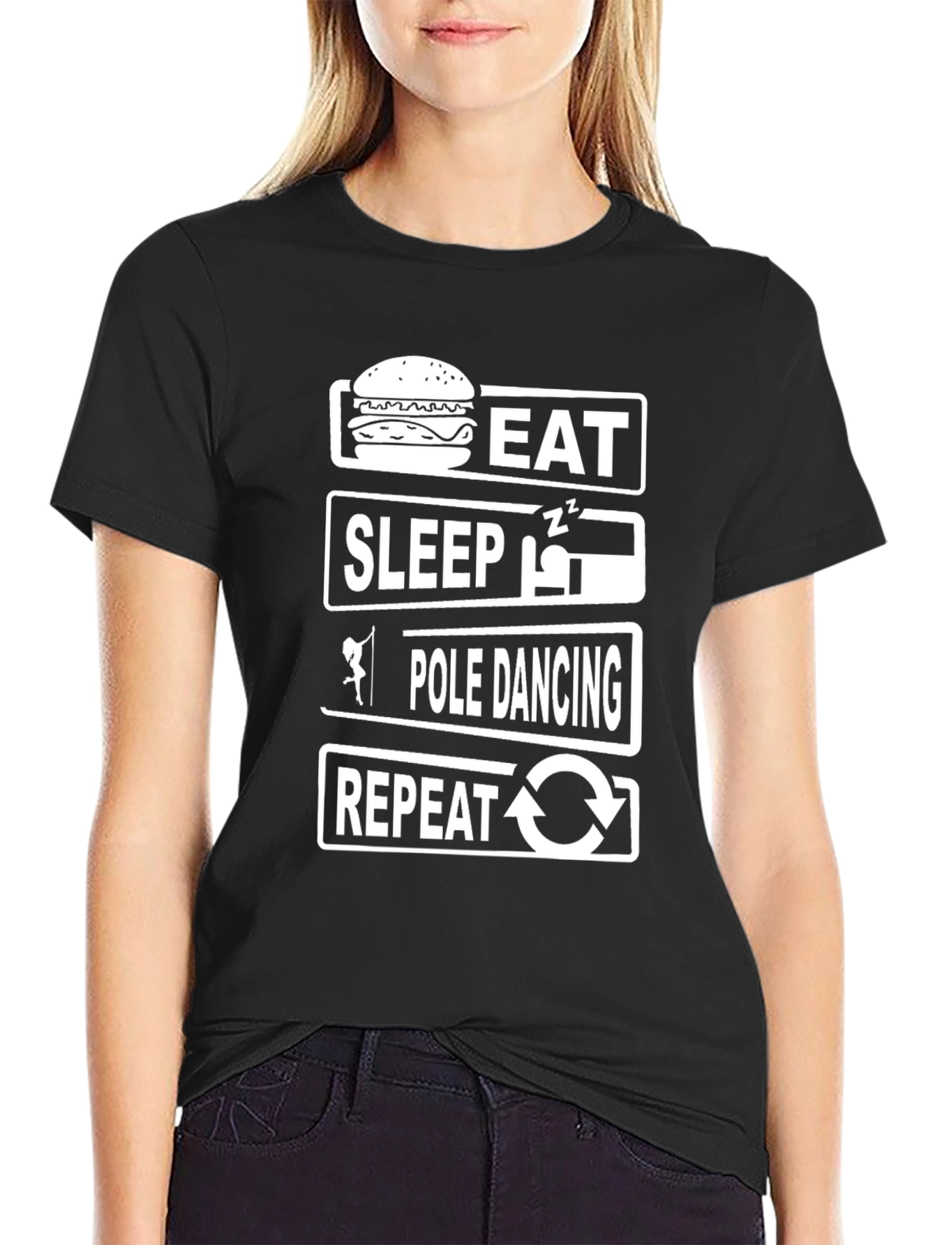 Eat Sleep Pole Dance Repeat Funny T-Shirt