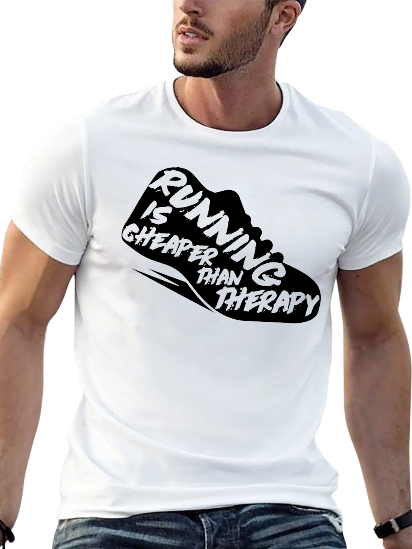 Running is Cheaper Than Therapy Graphic Tee