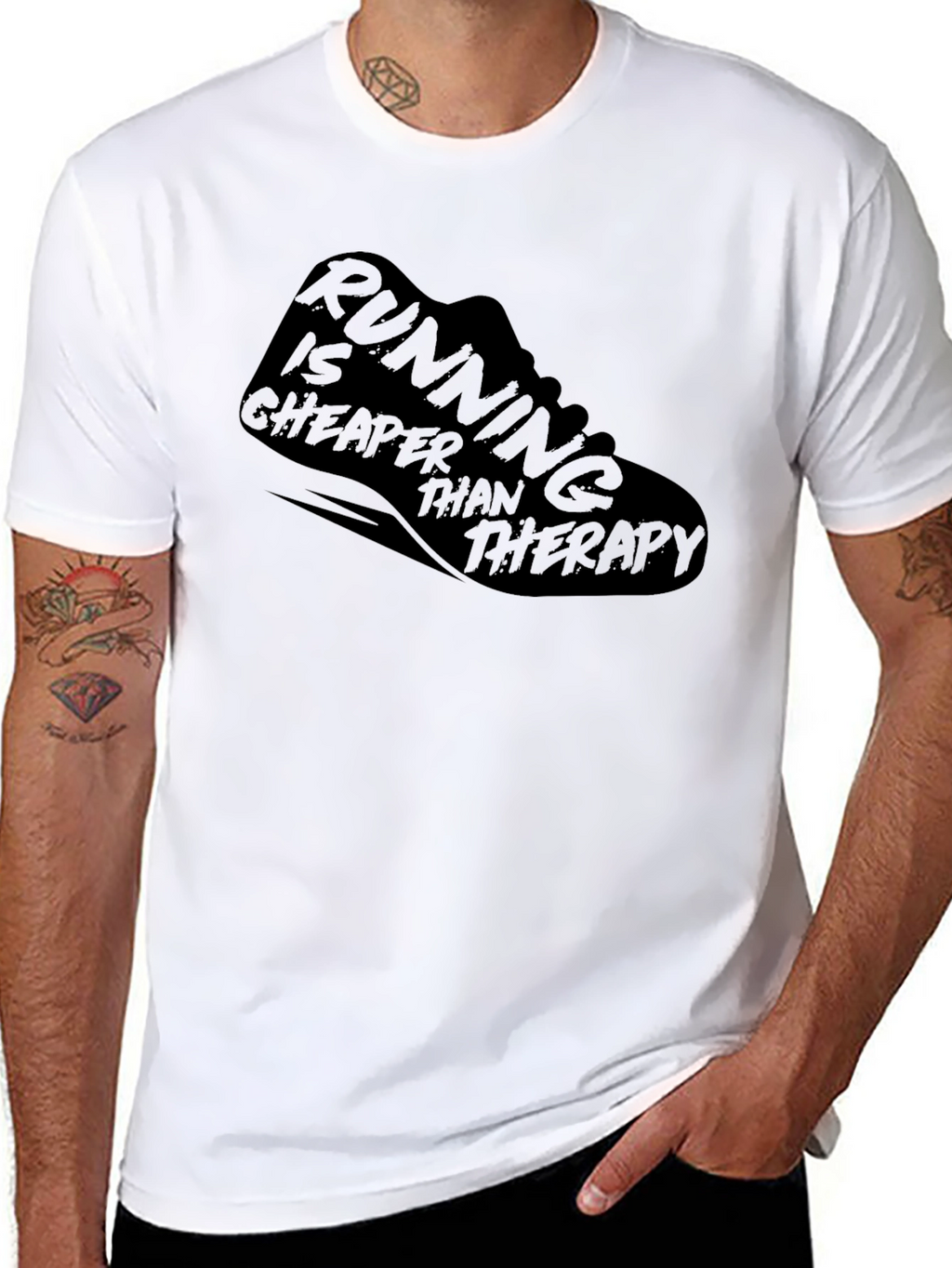 Running is Cheaper Than Therapy Graphic Tee