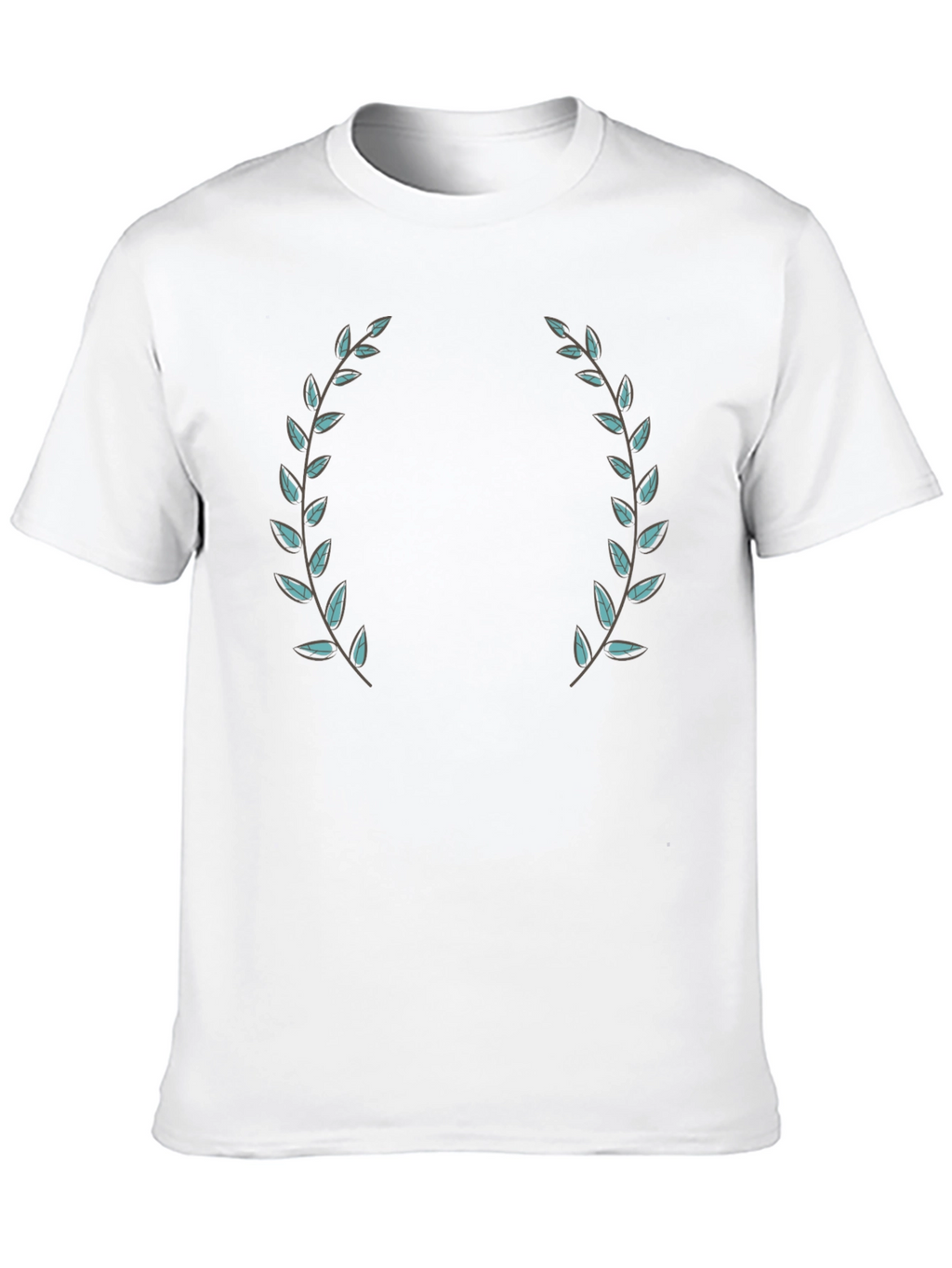 Black T-Shirt with Laurel Wreath Design