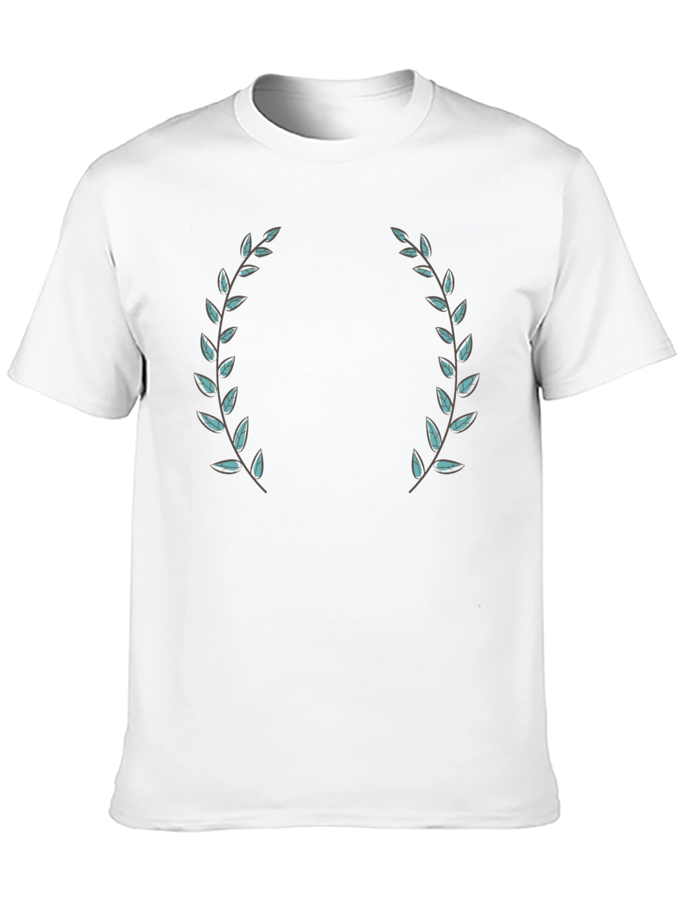 Black T-Shirt with Laurel Wreath Design