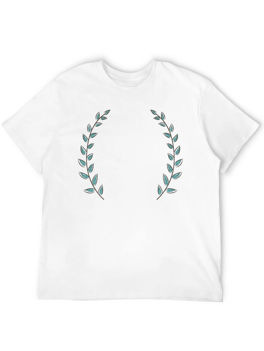 Black T-Shirt with Laurel Wreath Design