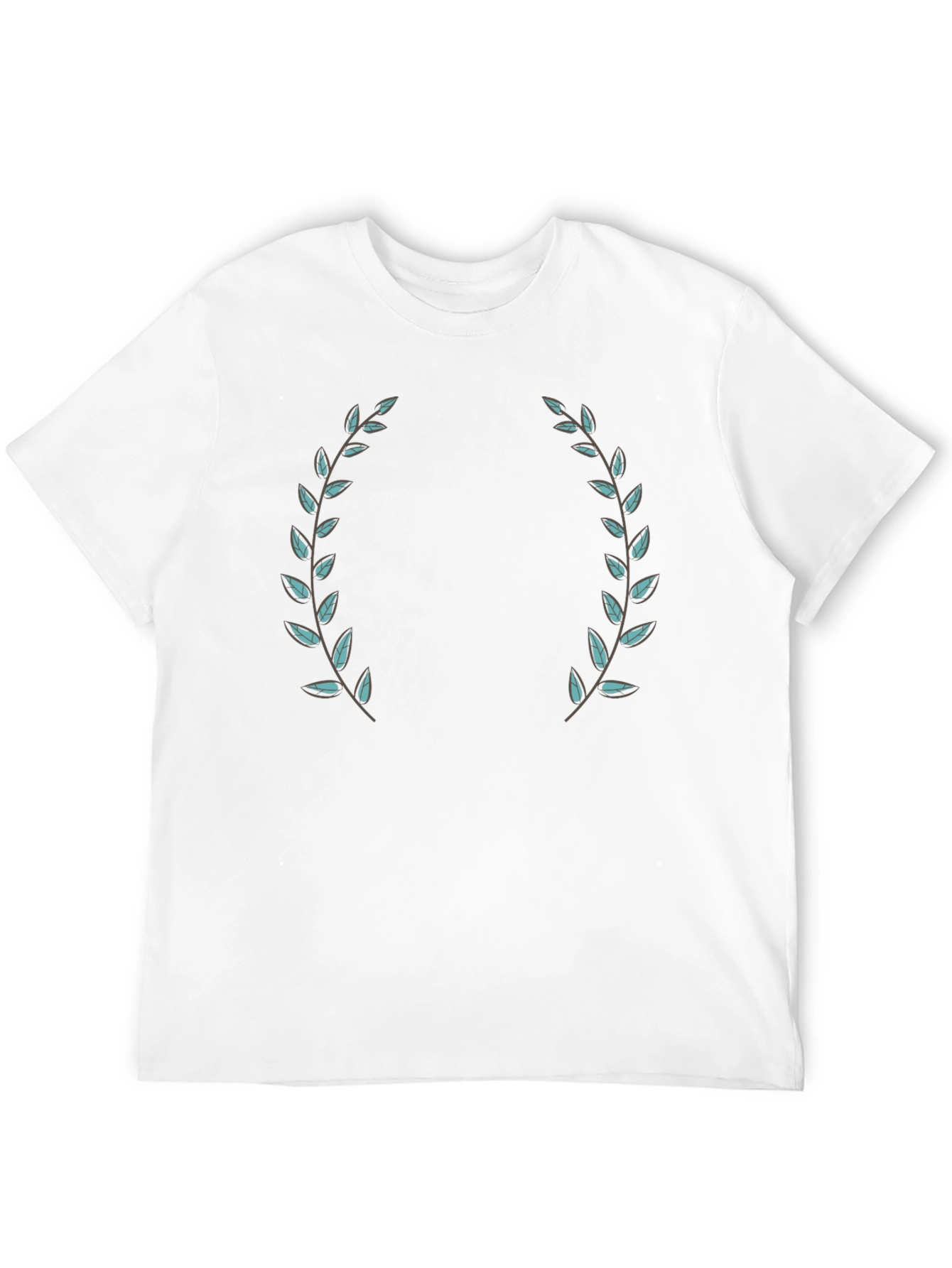 Black T-Shirt with Laurel Wreath Design
