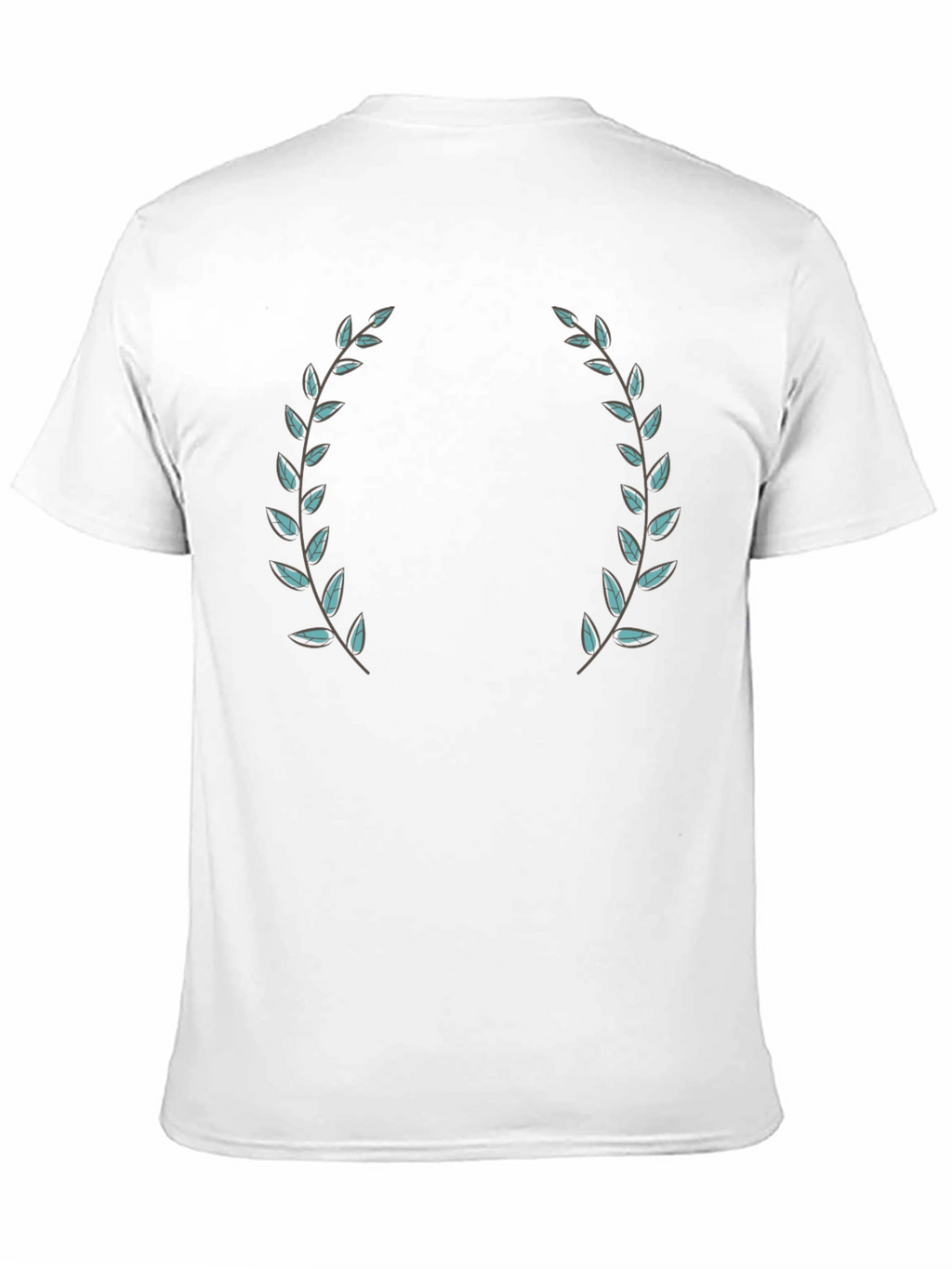 Black T-Shirt with Laurel Wreath Design