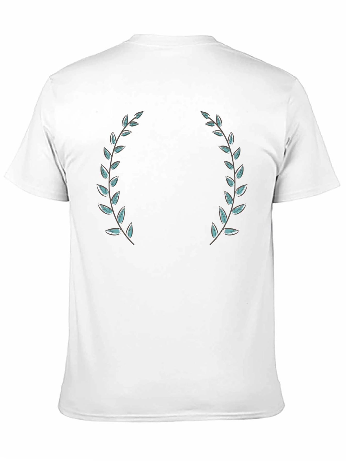Black T-Shirt with Laurel Wreath Design