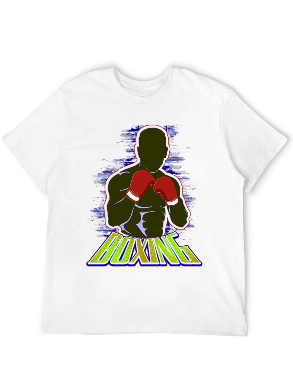 Boxing Graphic Tee - Black Cotton Blend T-Shirt