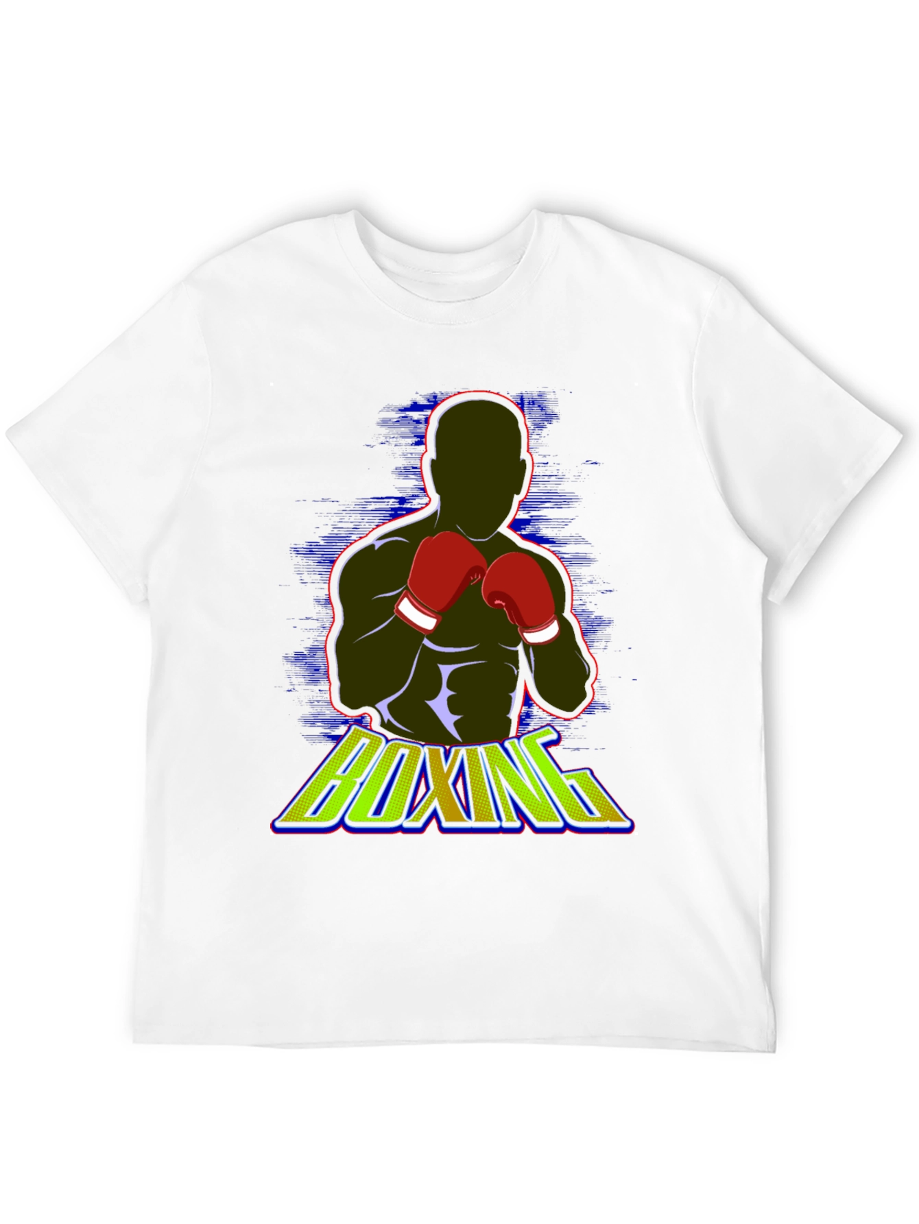 Boxing Graphic Tee - Black Cotton Blend T-Shirt