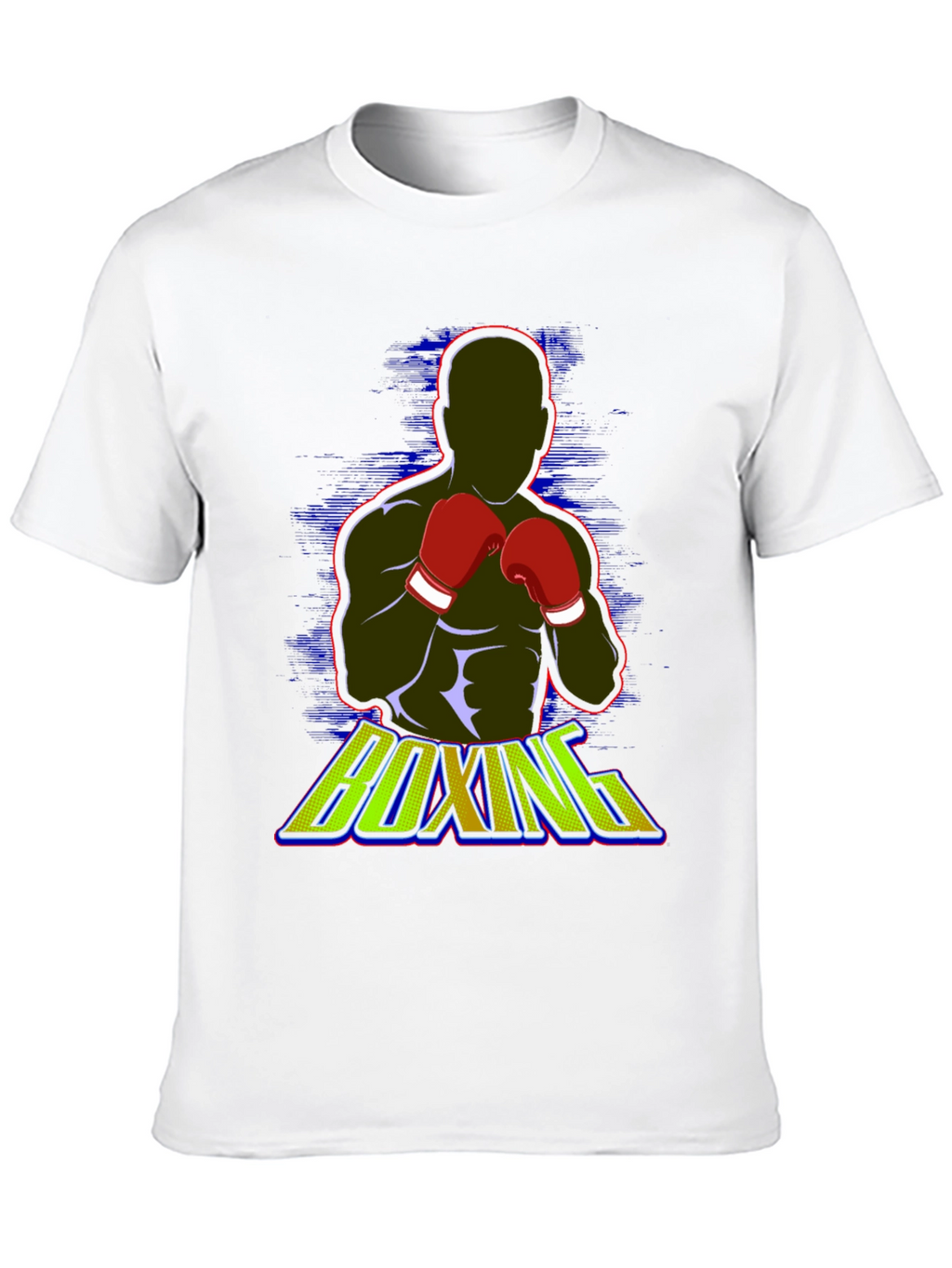 Boxing Graphic Tee - Black Cotton Blend T-Shirt