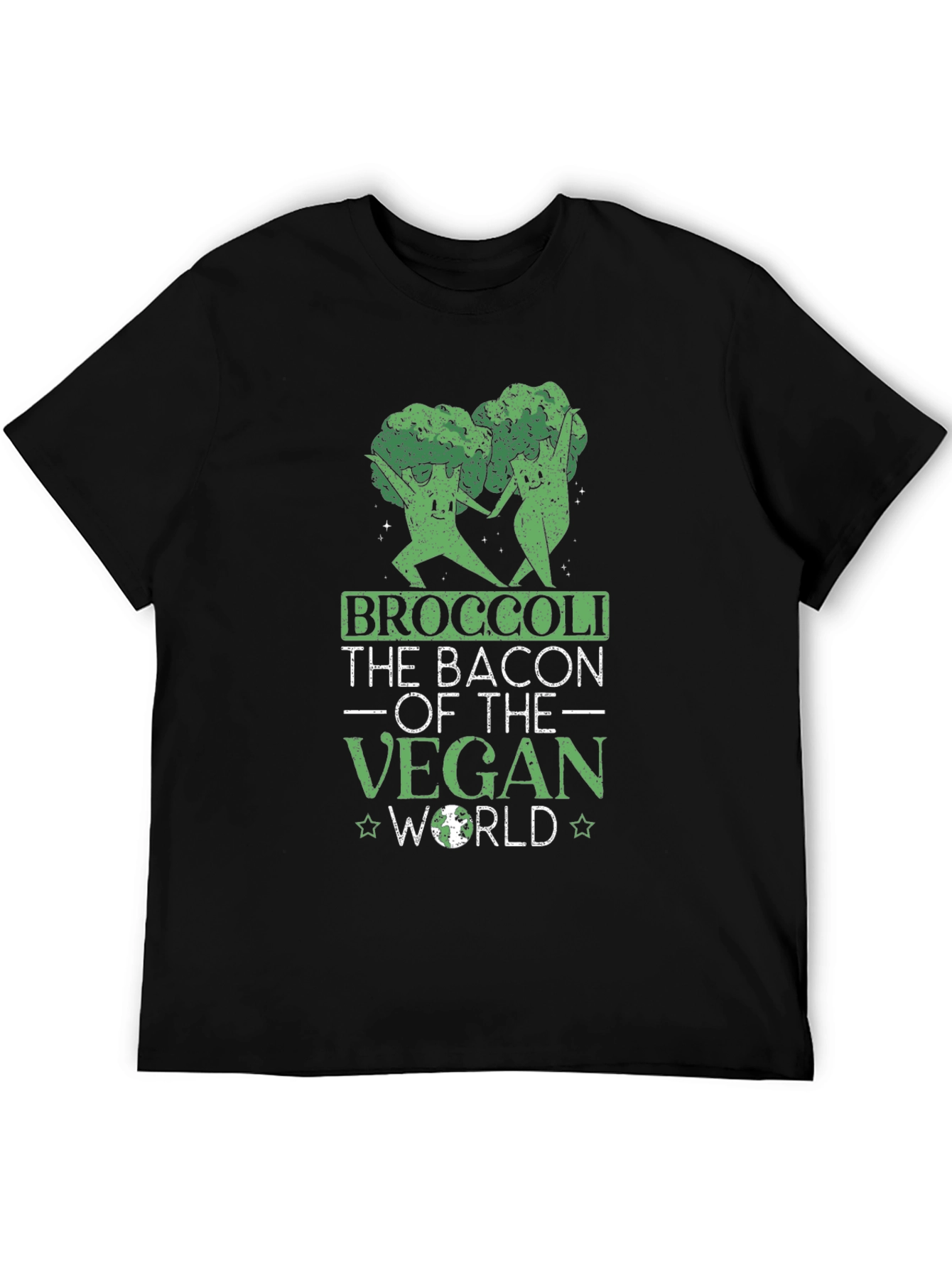 Vegan Broccoli Black T-Shirt - The Bacon of the Vegan World