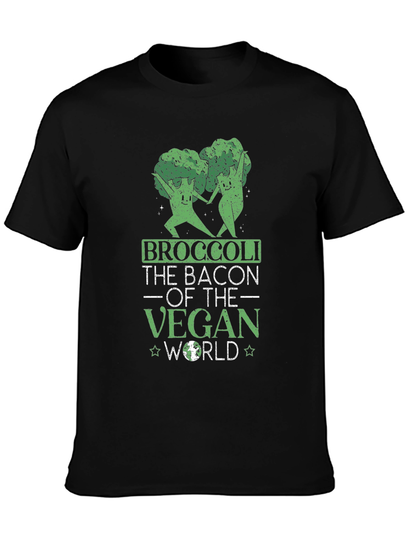 Vegan Broccoli Black T-Shirt - The Bacon of the Vegan World