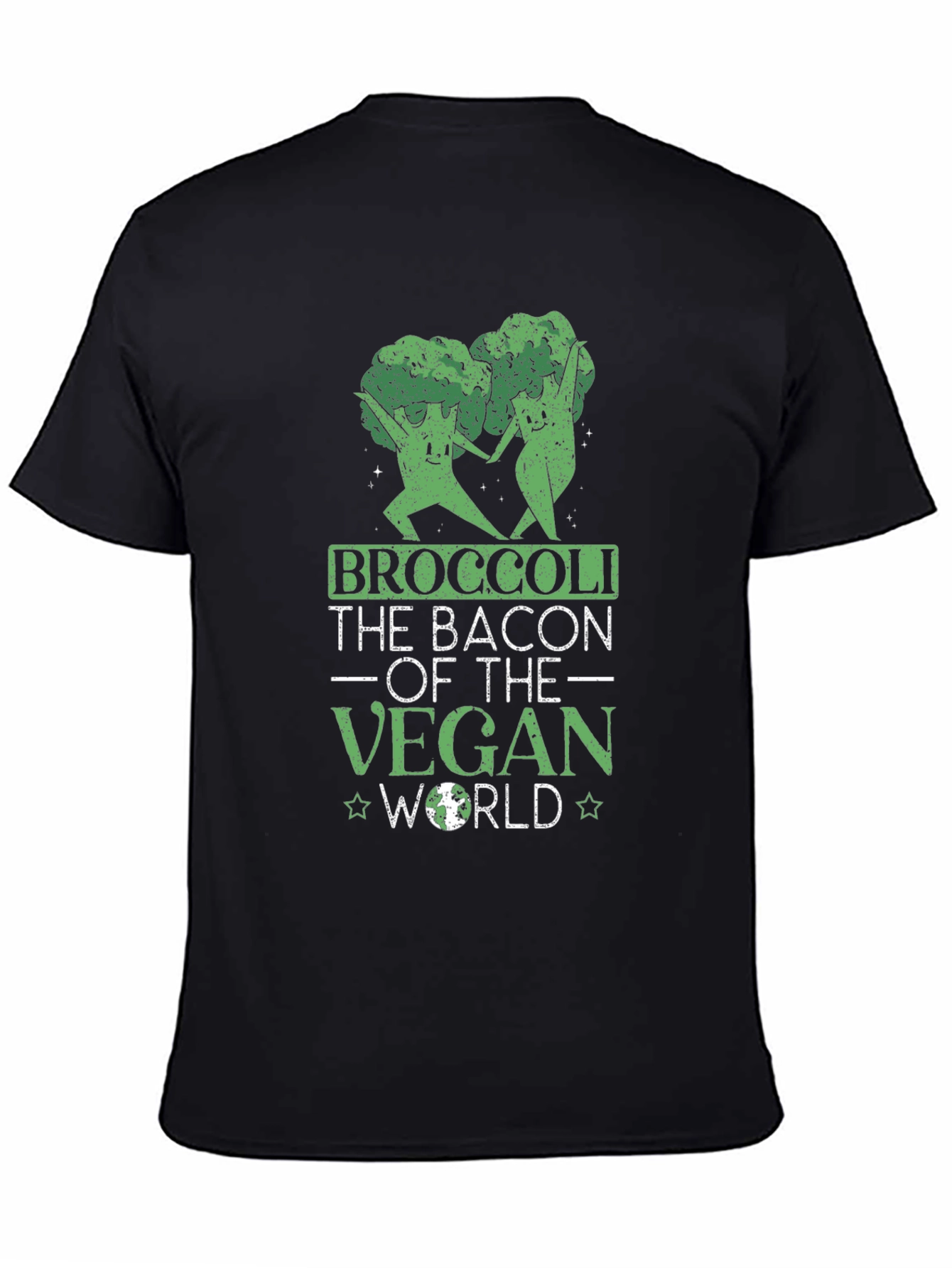 Vegan Broccoli Black T-Shirt - The Bacon of the Vegan World