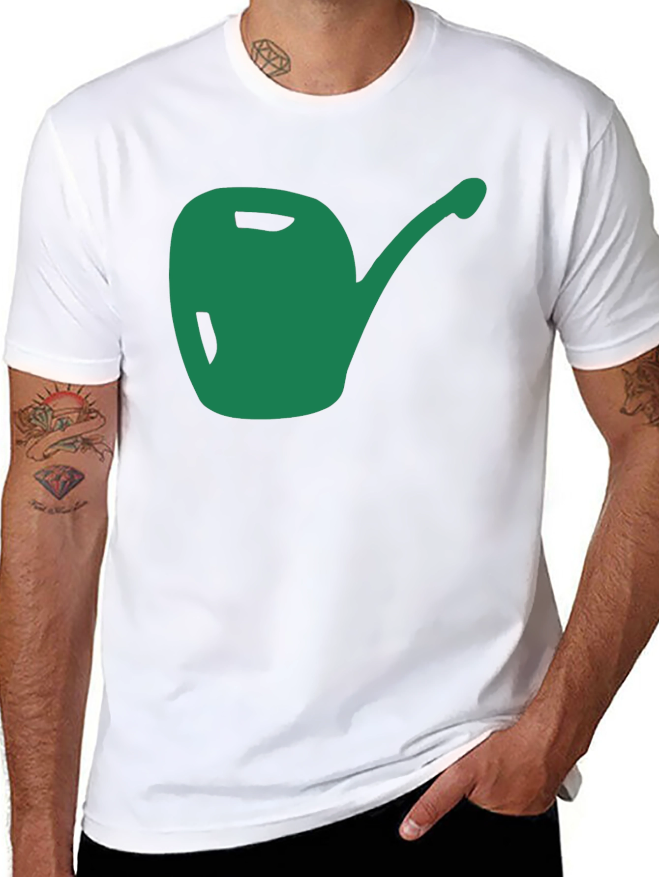 Green Watering Can Graphic T-Shirt